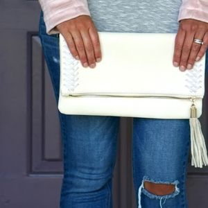Octavia Blush Palermo Stitch Detail Clutch